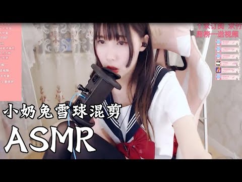 【ASMR】ASMR熊猫小奶兔雪球100分钟舔耳口腔音混剪