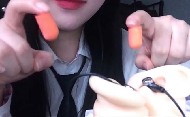 [彩英 ASMR]硅胶耳朵，耳塞耳部触发