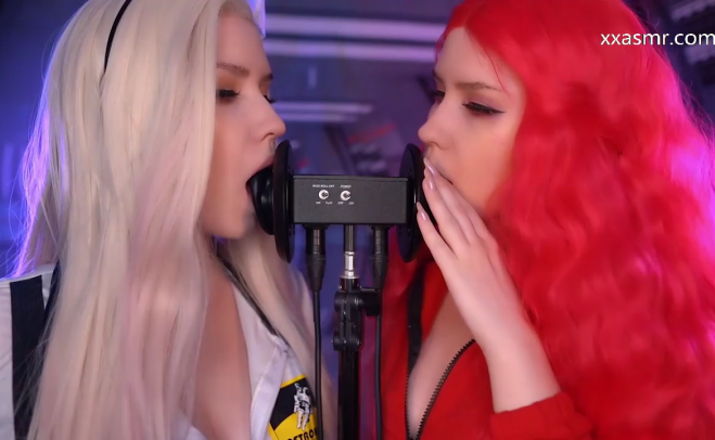 [MOOD ASMR]双胞胎姐妹的吃耳舔耳（无人声）